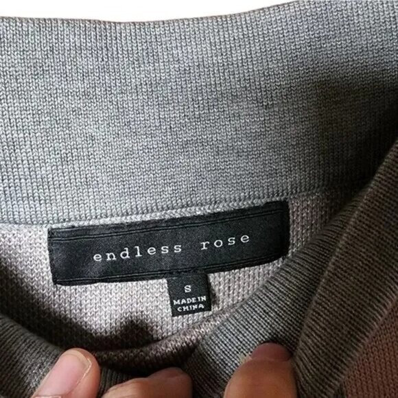 Endless Rose Women's Small Grey & Pink Color Block Chic Pencil Midi Skirt small - Picture 5 of 6